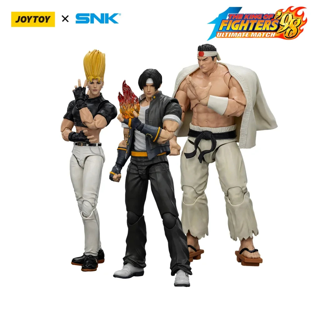 JOYTOY SNK 1/18 Action Figures KOF 98UM Hero Team Kyo Kusanagi Goro Daimon Benimaru Nikaido - Set 3 / 11.7cm
