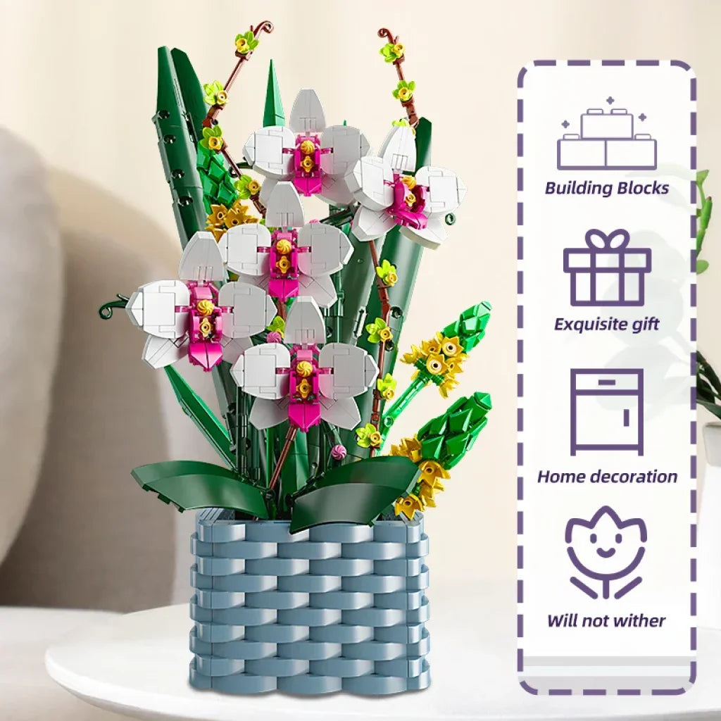 Mould King 10025 Flowers Bouquet Building Blocks Butterfly Orchid