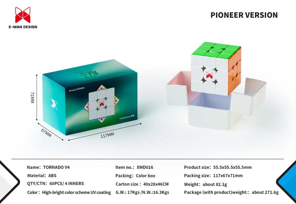 QiYi X-MAN Tornado V4 M 3x3 Magic Cube - Pioneer UV