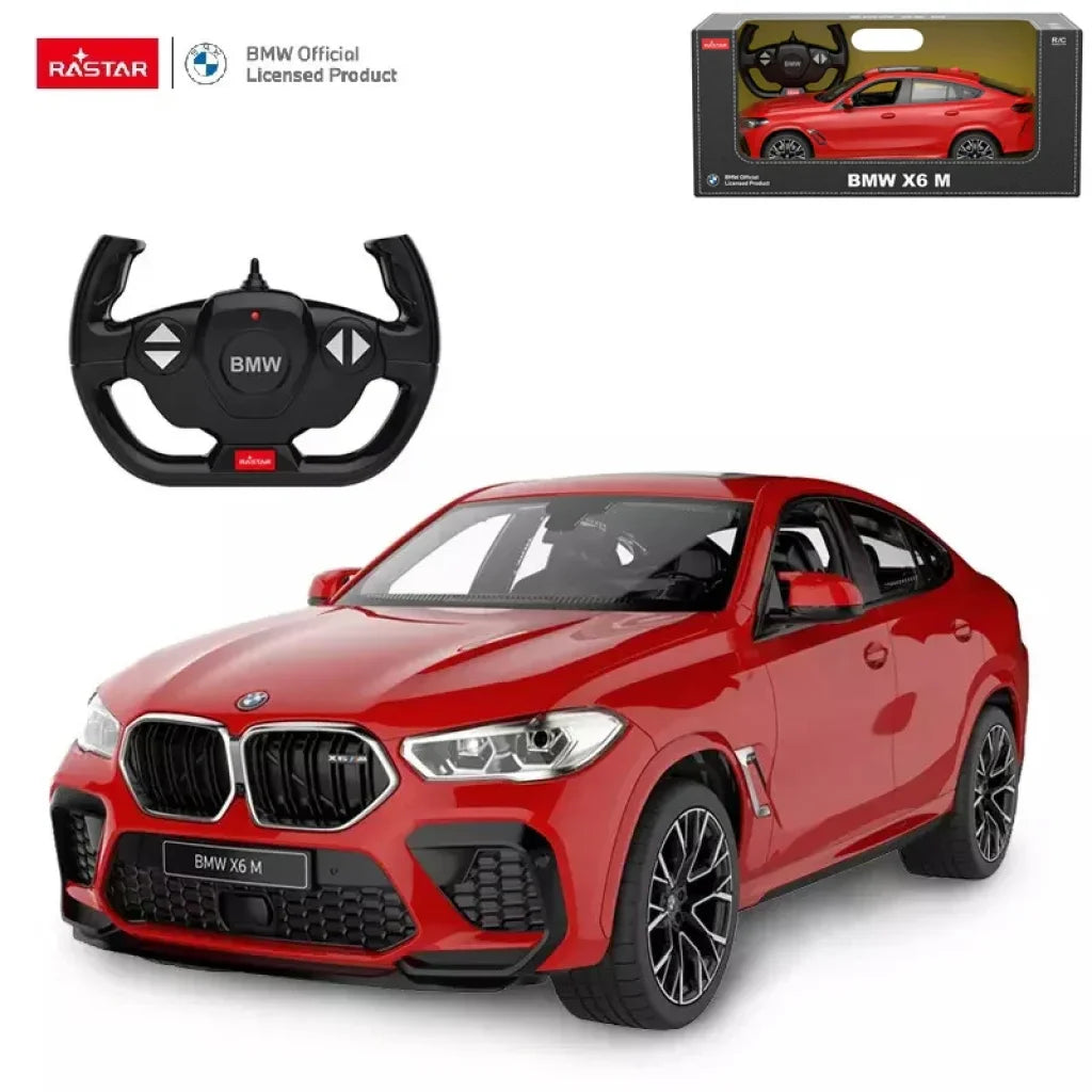 Rastar BMW X6 M Series RC Car 1:14 Scale 2.4G Remote Control Car Toy Model LED Lights Automobile Gift For Kids Adults
