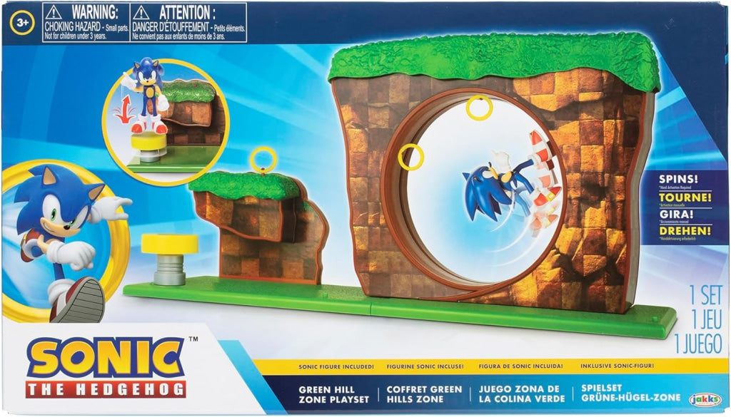 Sonic The Hedgehog Green Hill Zone Playset with 2.5’’ Sonic Action Figure - Sonic