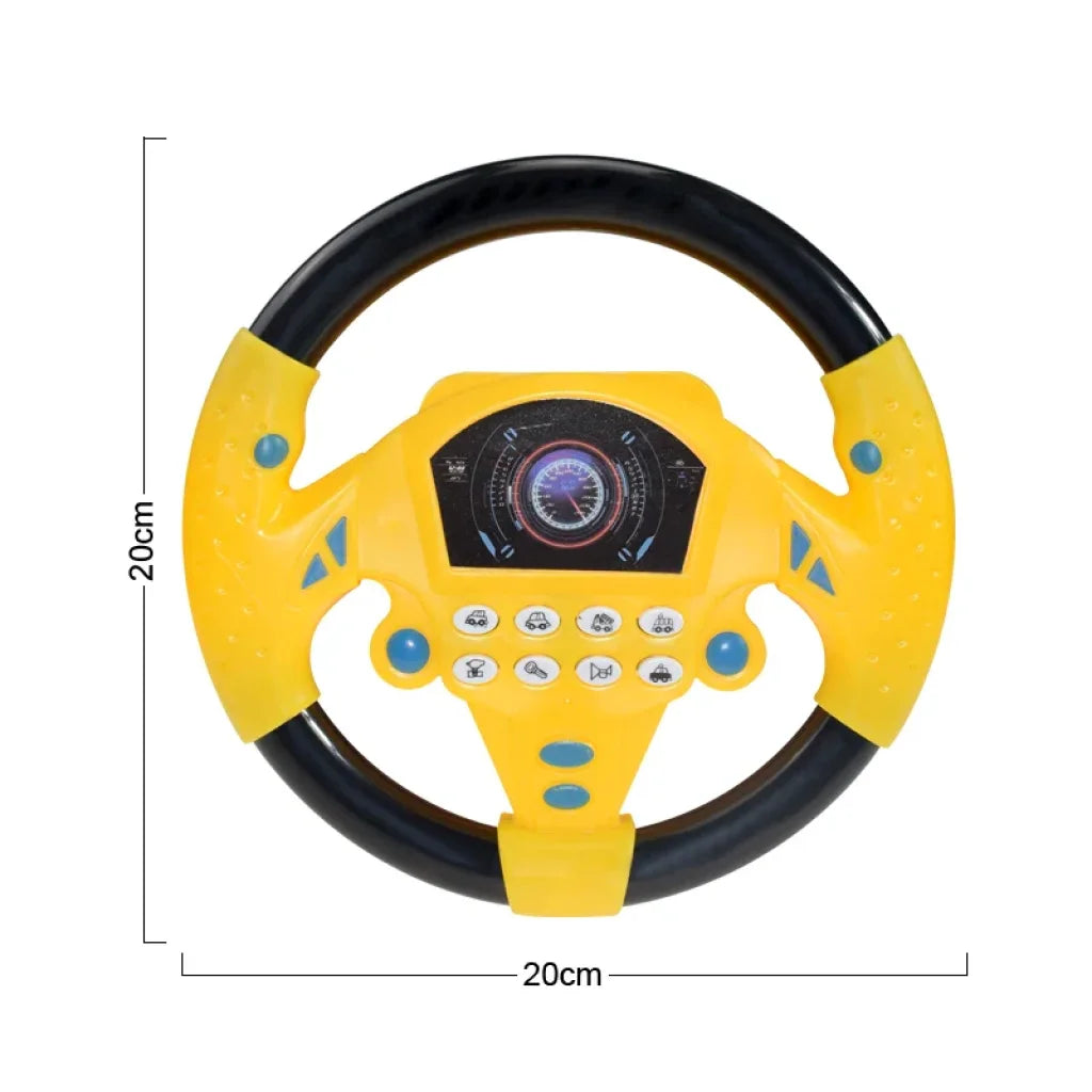 Steering Wheel Toy with Light Sound - 20cm yellow