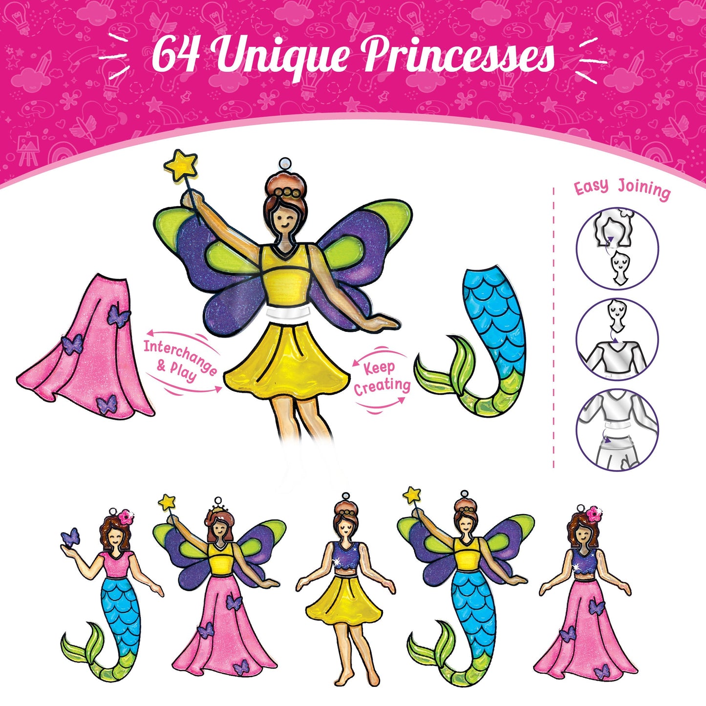 Window Art for Kids - Princess and Unicorn