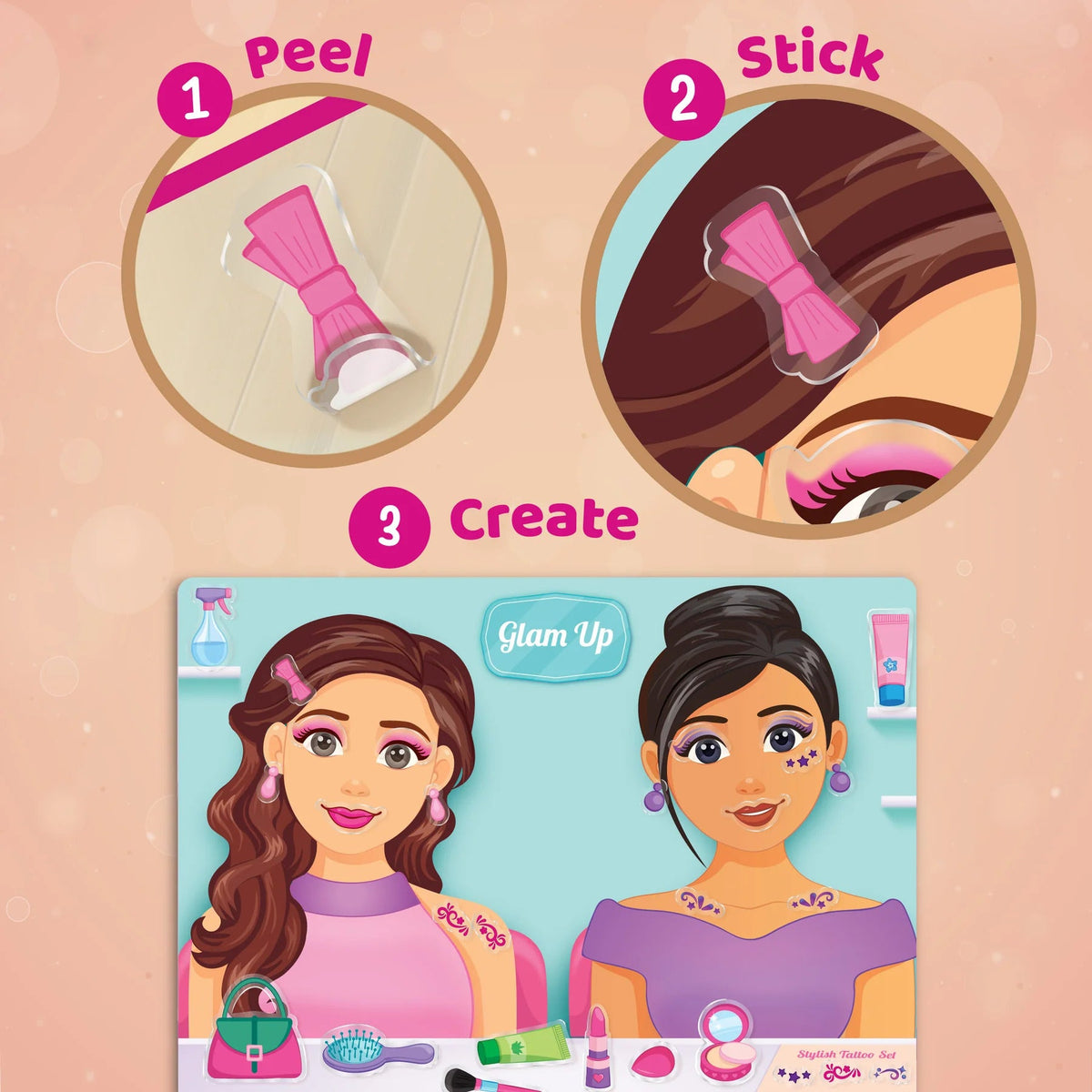 Hair & Makeup Reusable Sticker Activity Set