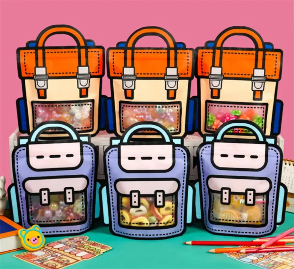 100Pcs School Bag Packaging Self-Lock For Kids Party
