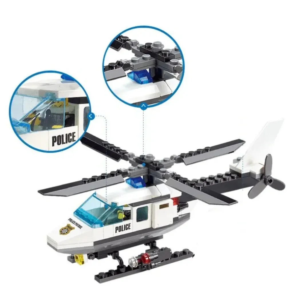 102Pcs Police Helicopter Building Blocks