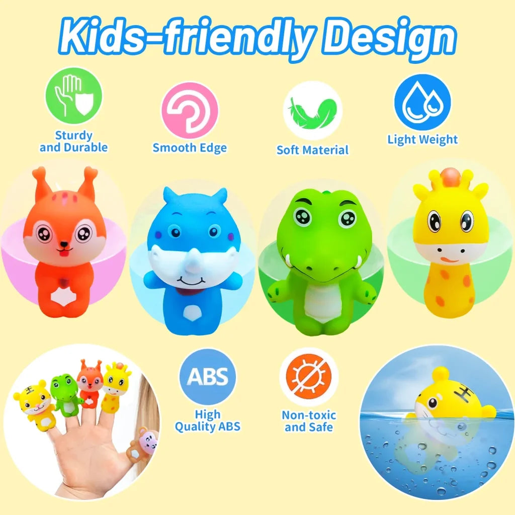 10Pcs Soft Rubber Animal Finger Puppets