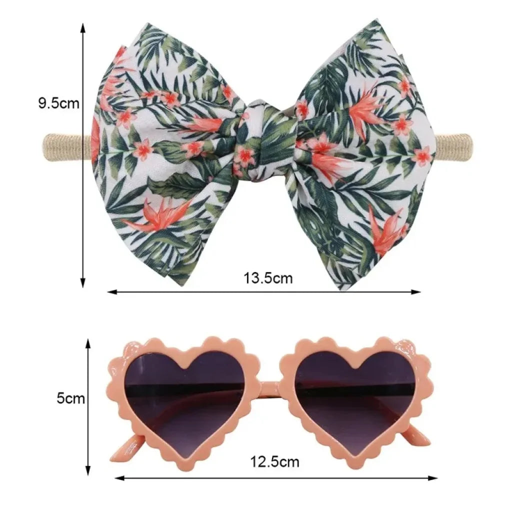 2Pcs/Pack Baby Headband Sunglasses Kids Headwear