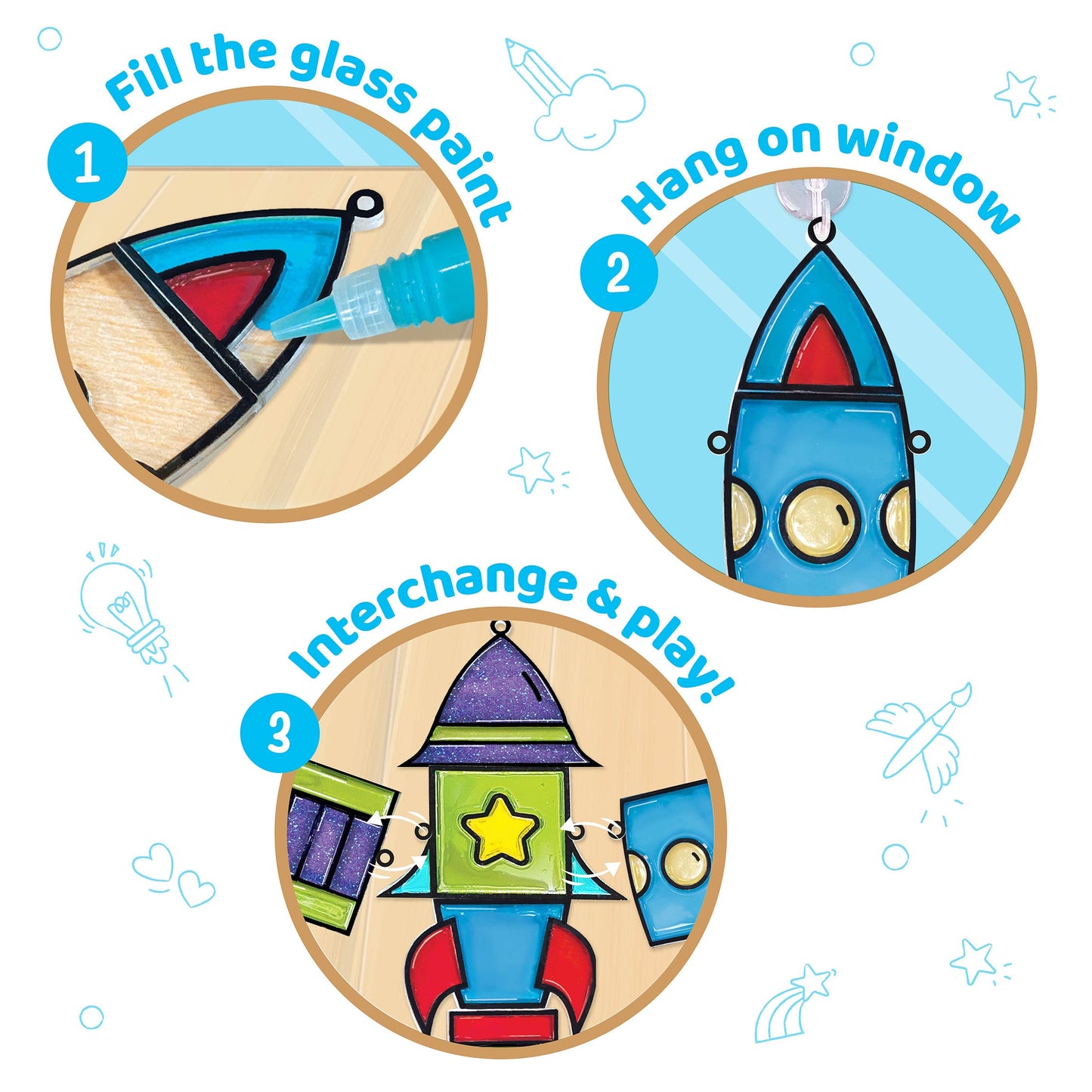 Window Art for Kids - Rocket