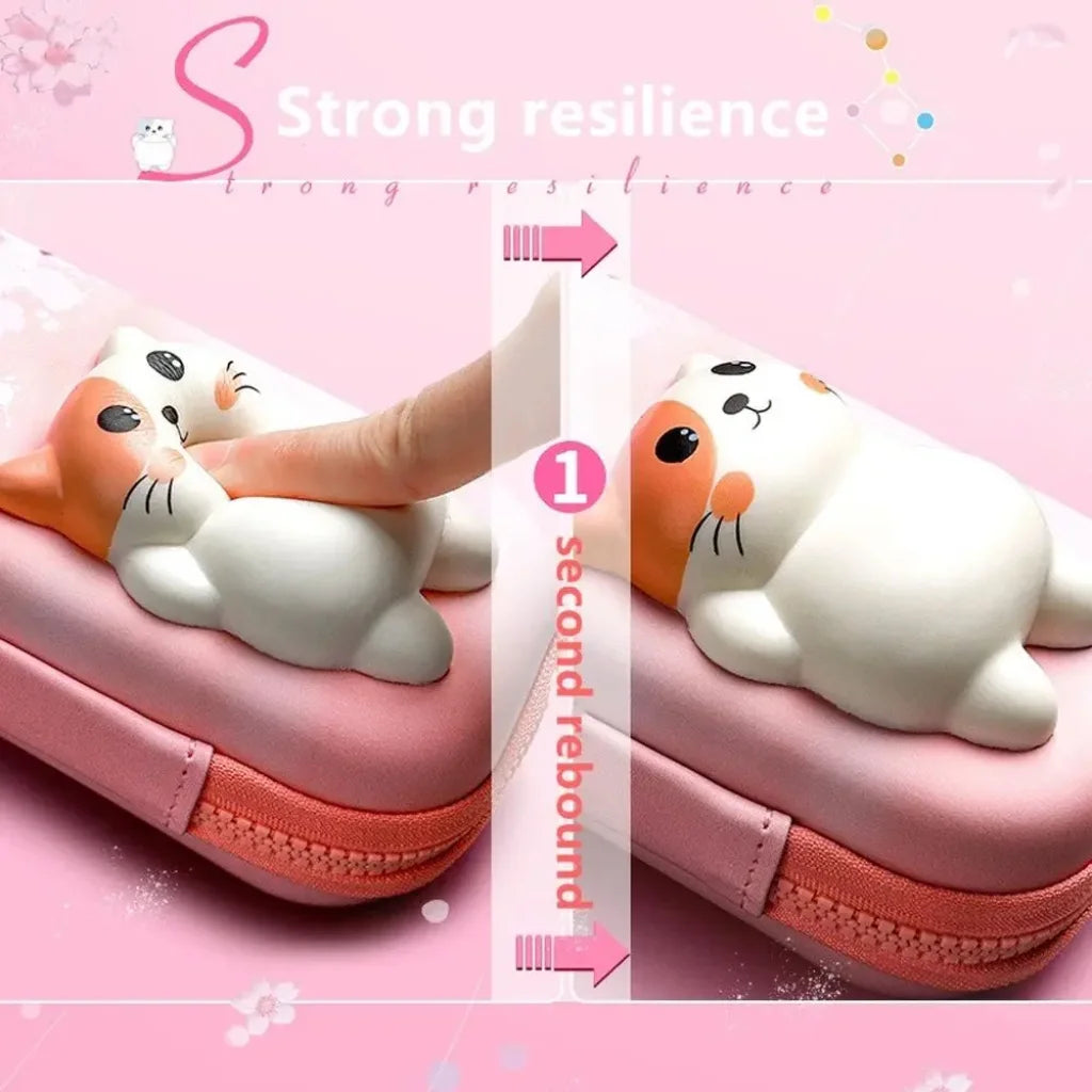 3D Cartoon Pu Pencil Case