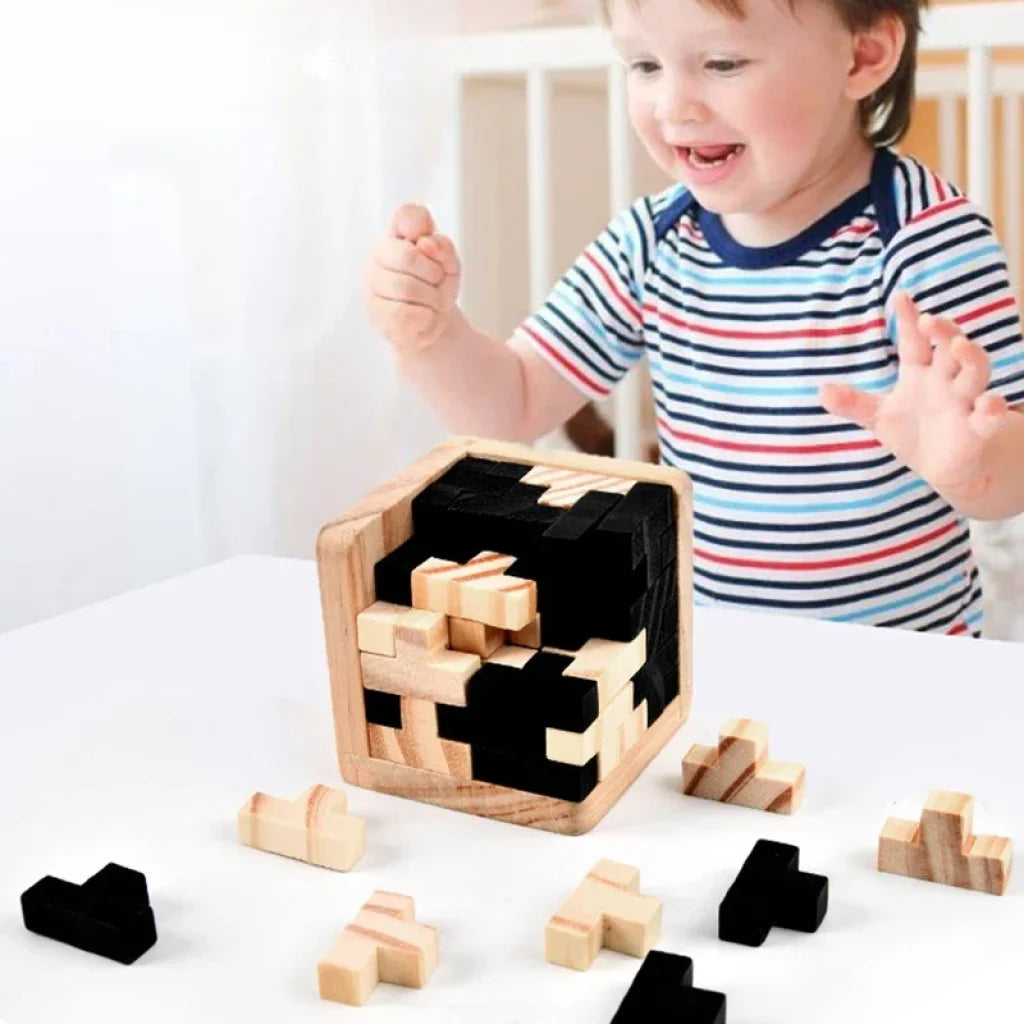 3D Wooden Cube Puzzle - 1PCS 54T / China Mainland