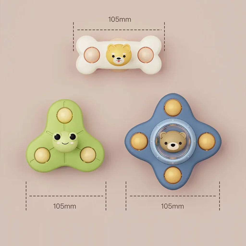 3Pcs/Set Baby Toys Suction Cup Spinner Educational Rotating Rattles