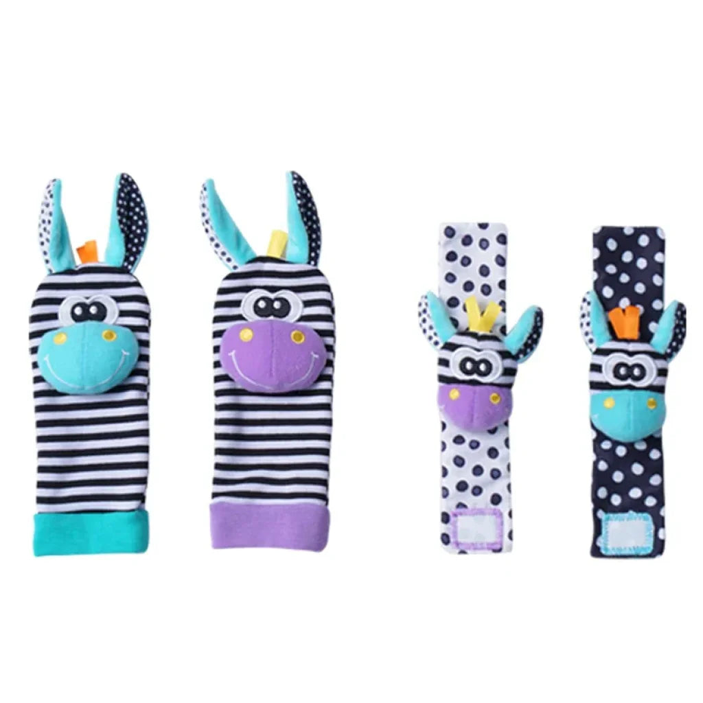 4Pcs/Set Baby Rattle Cute Stuffed Animals Cjl 4Pcs Blue