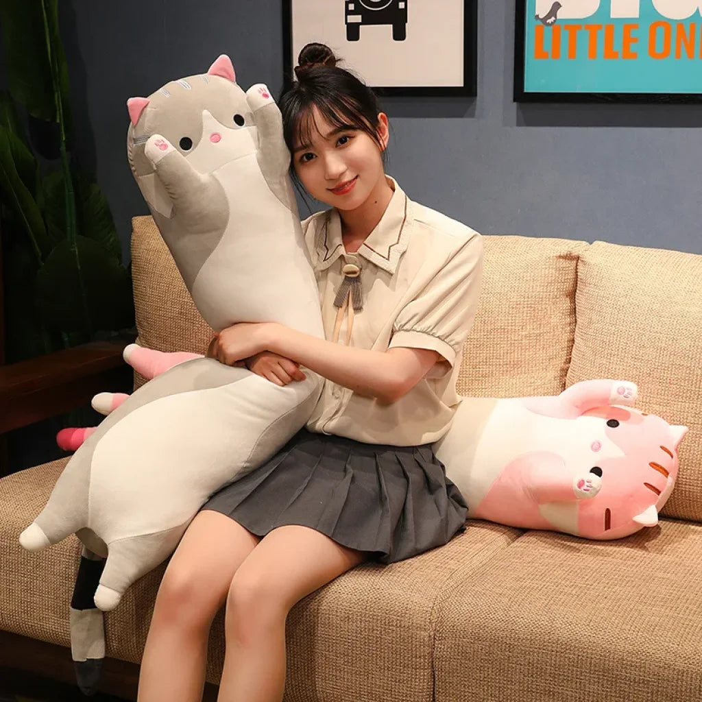 50-150Cm Long Cat Plush Toys Pillow Home Decor