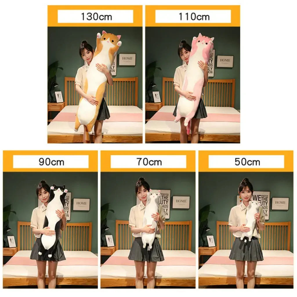50-150Cm Long Cat Plush Toys Pillow Home Decor