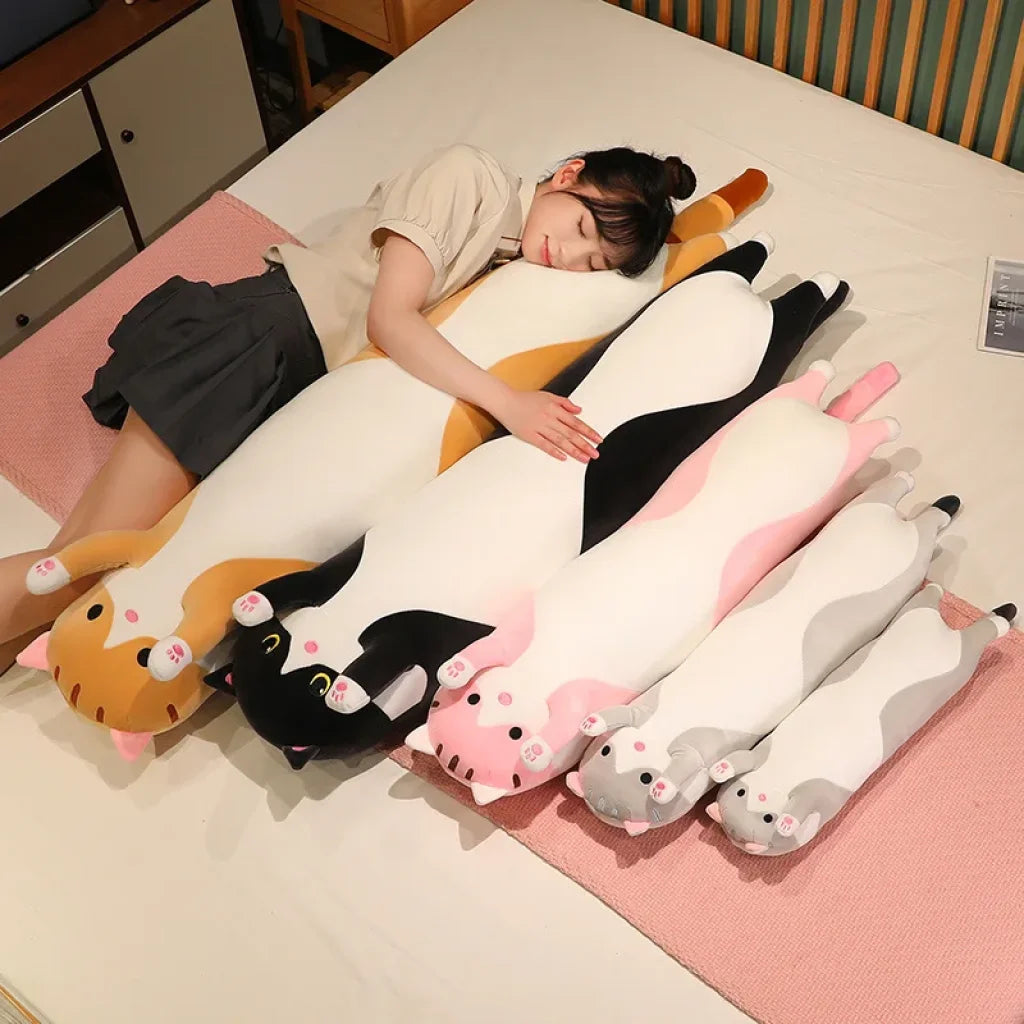 50-150Cm Long Cat Plush Toys Pillow Home Decor