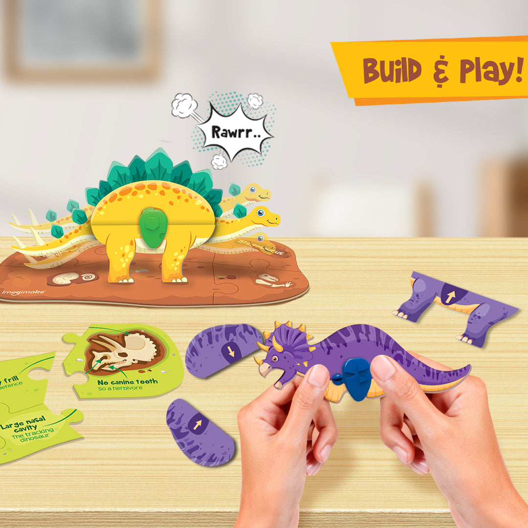 Glow in The Dark Dinosaur Figure Set & Egg - Blue