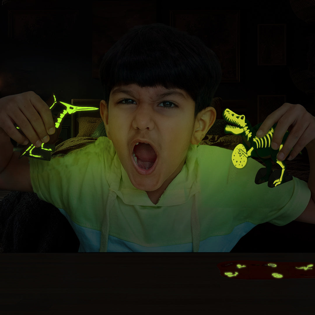 Glow in The Dark Dinos & Egg Green
