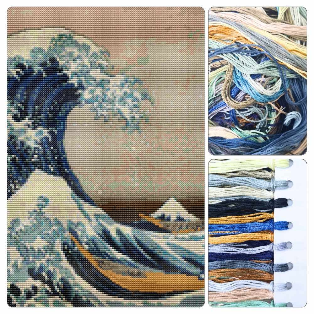 The Great Wave off Kanagawa Cross Stitch Kit