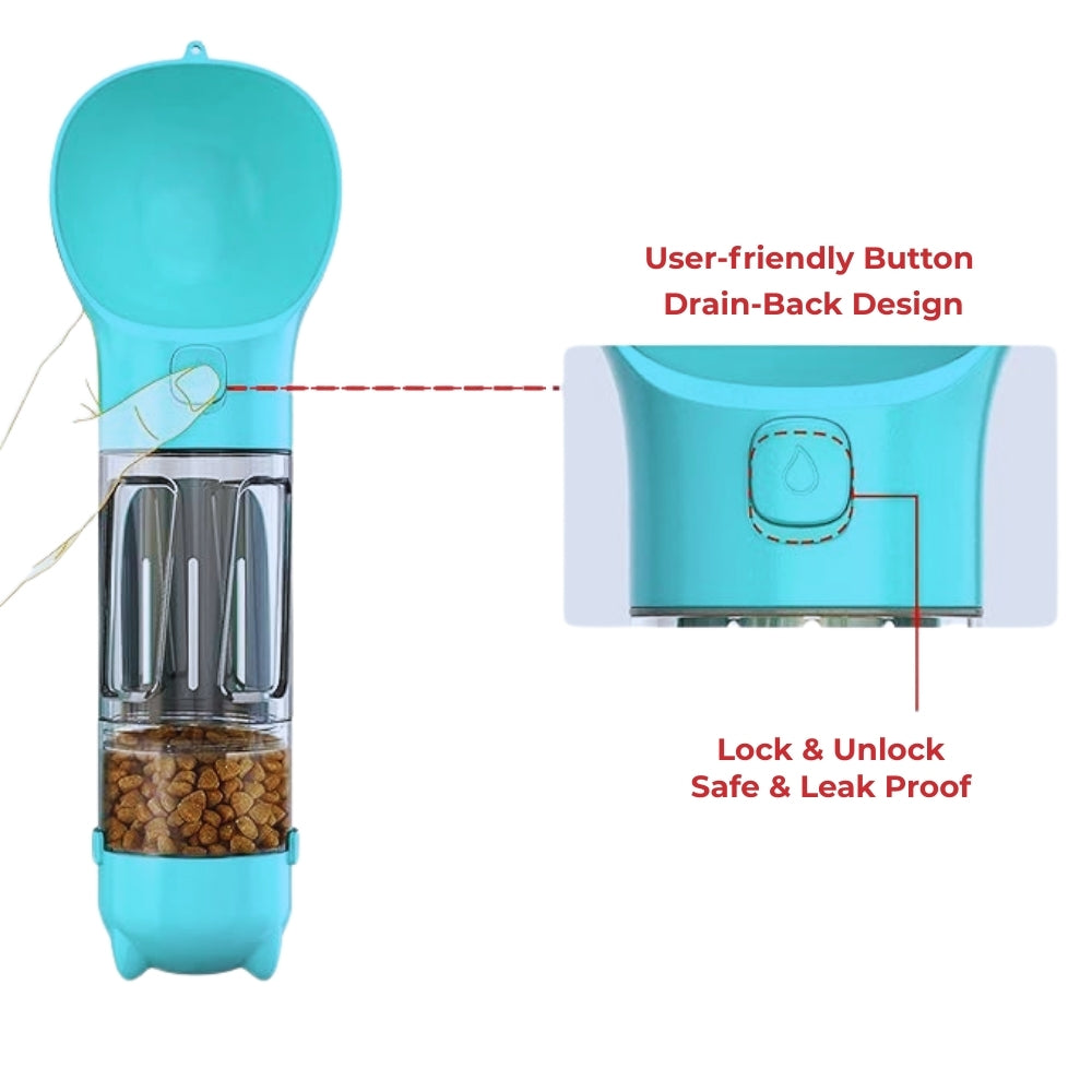 Smartpaw Portable Dog Water Bottle 5-in-1 (300ml)
