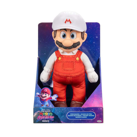 The Super Mario Galaxy Movie Fire Mario Posable Plush 14 inch - Nintendo
