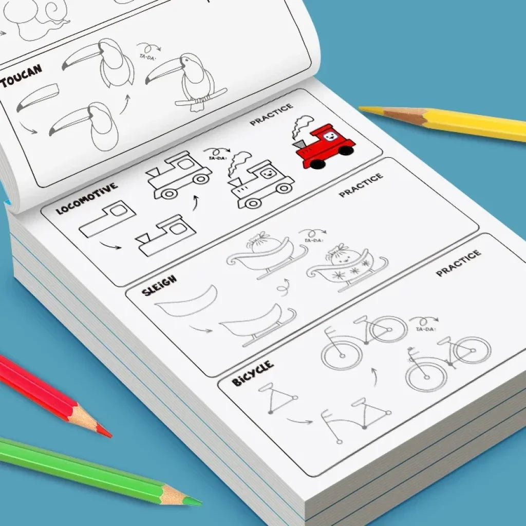 Art Learning Book - How to Draw Everything with Simple Steps - Blue