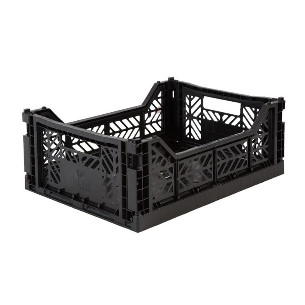 Aykasa Folding Midibox Colour Crate - Black - Storage