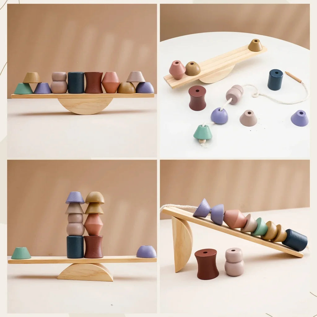 Baby Animal Threading Toys Wooden Stacking
