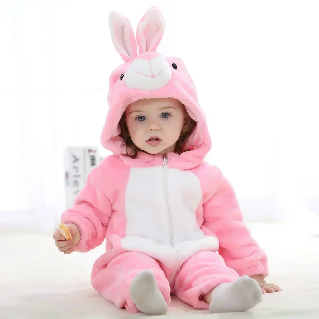 Baby Onesie Animal Costume Winter Flannel Jumpsuit V1