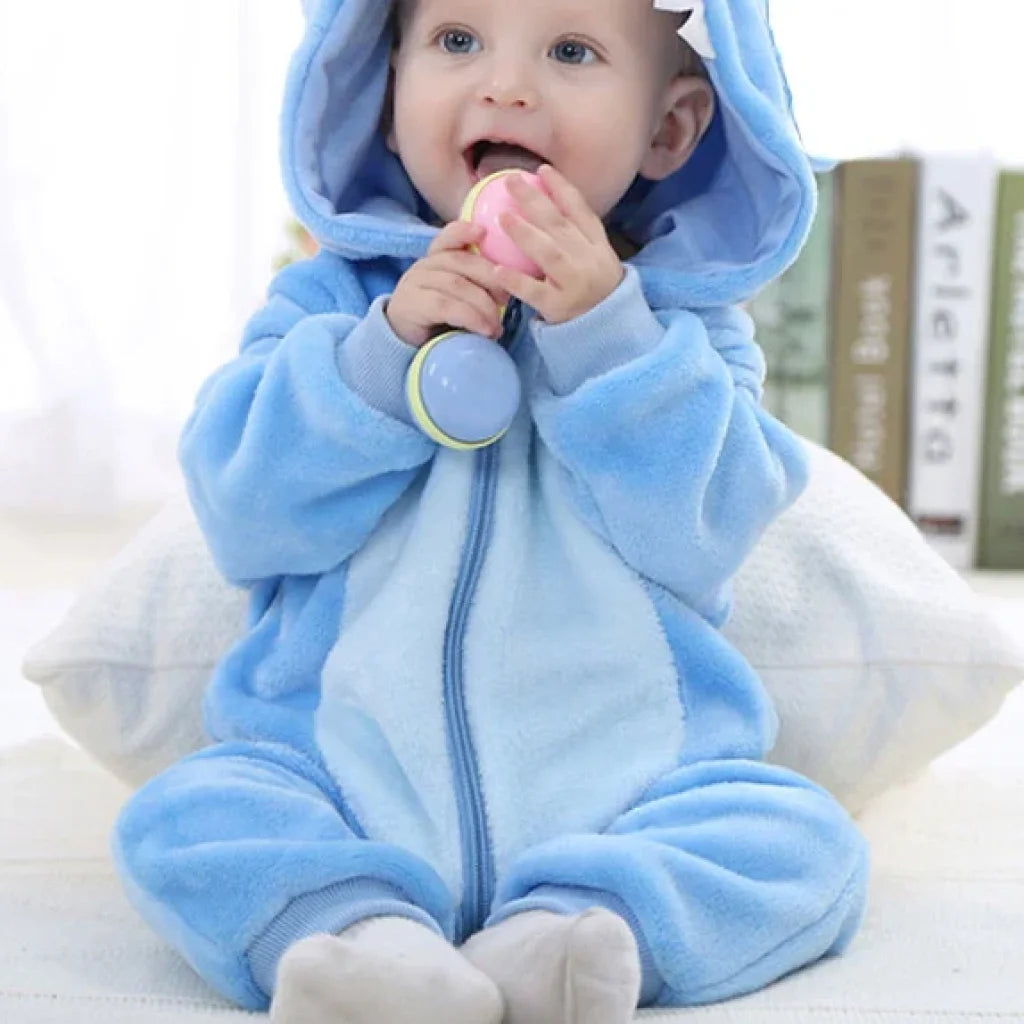 Baby Onesie Animal Costume Winter Flannel Jumpsuit V2 Blue Star / 30-36 Months(120)