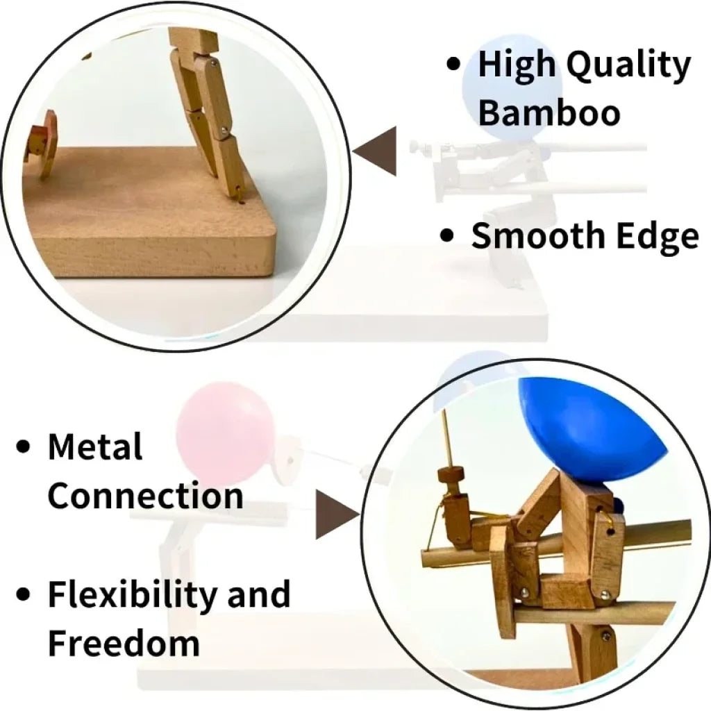 Balloon Bamboo Wooden Robot Battle Game