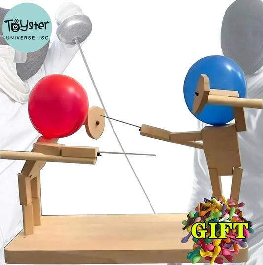 Balloon Bamboo Wooden Robot Battle Game