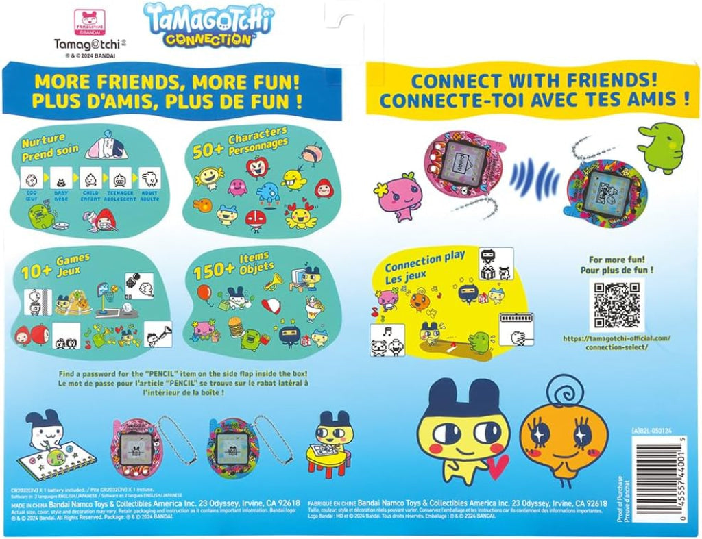 Bandai Tamagotchi Connection True Friends - Blue Graffiti And Pink