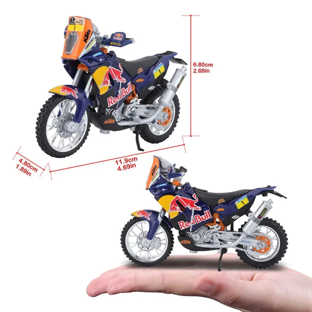 Bburago 1:18 Ktm450 Rally Alloy Motorcycle Model
