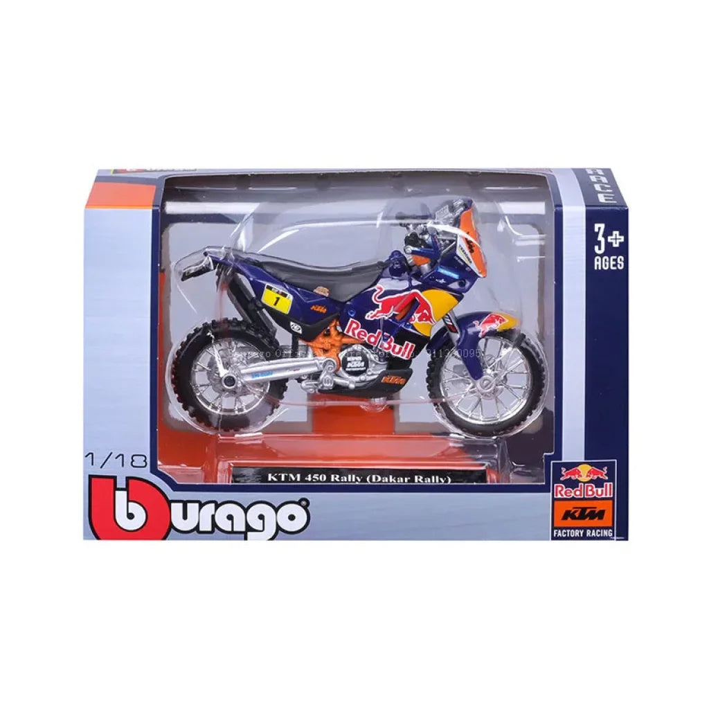 Bburago 1:18 Ktm450 Rally Alloy Motorcycle Model