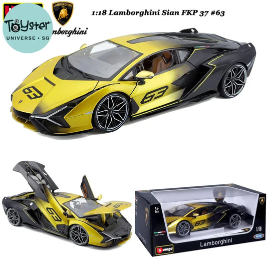 Bburago 1:18 Lamborghini Sian Fkp 37 Simulation Alloy