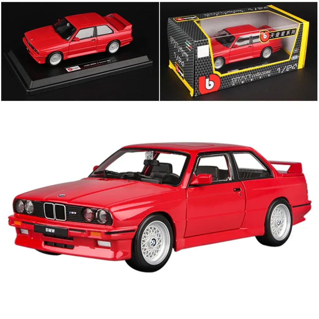 Bburago 1:24 New Style Bmw M3 (E30) 1988 Alloy Model Car Luxury Vehicle Diecast