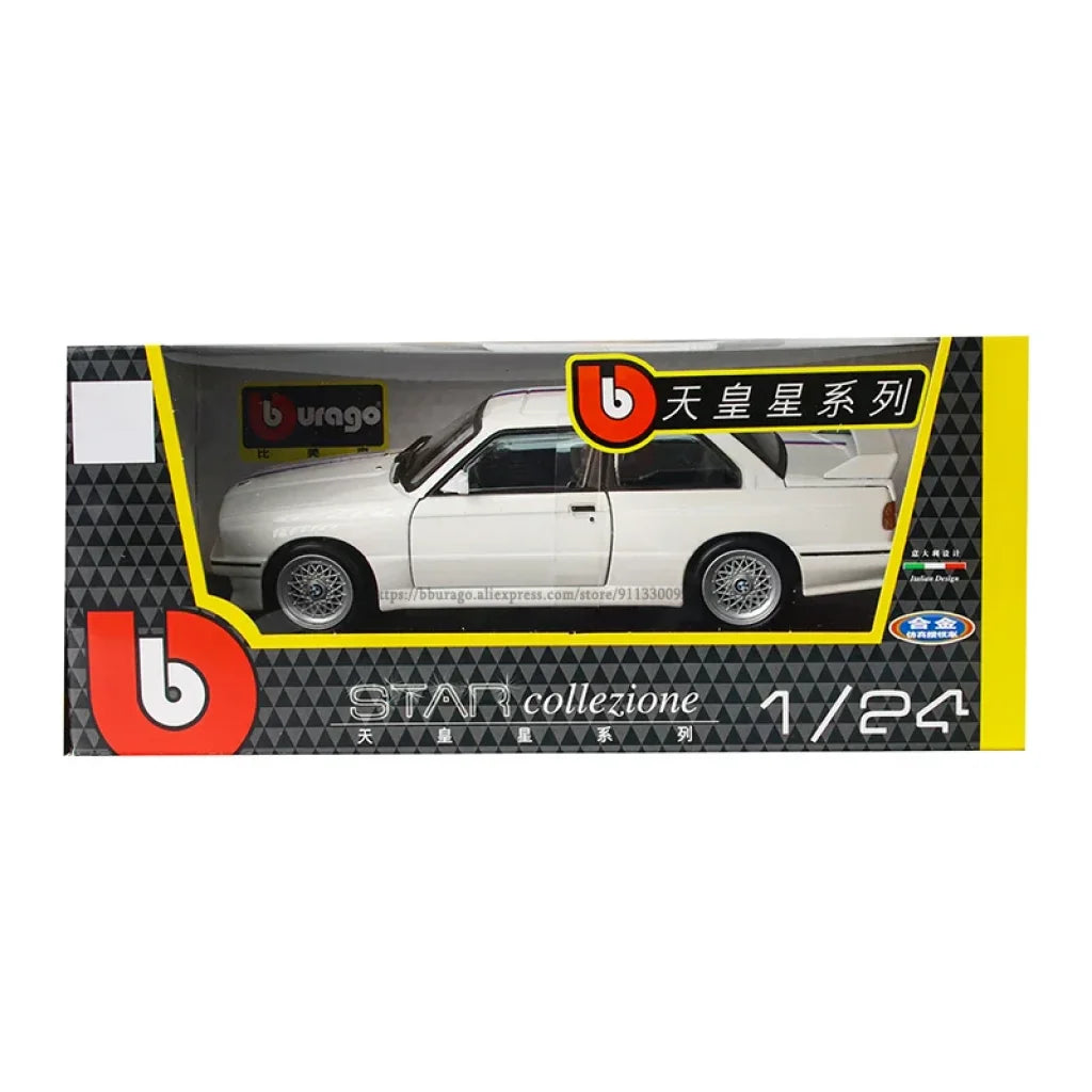 Bburago 1:24 New Style Bmw M3 (E30) 1988 Alloy Model Car Luxury Vehicle Diecast