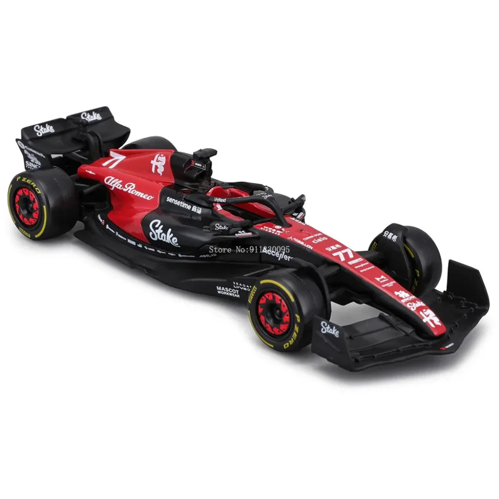 Bburago 1:43 Alfa Romeo F1 Team Stake 2023 C43 #24 Zhou Guanyu #77 Valtteri Bottas Alloy Car Die