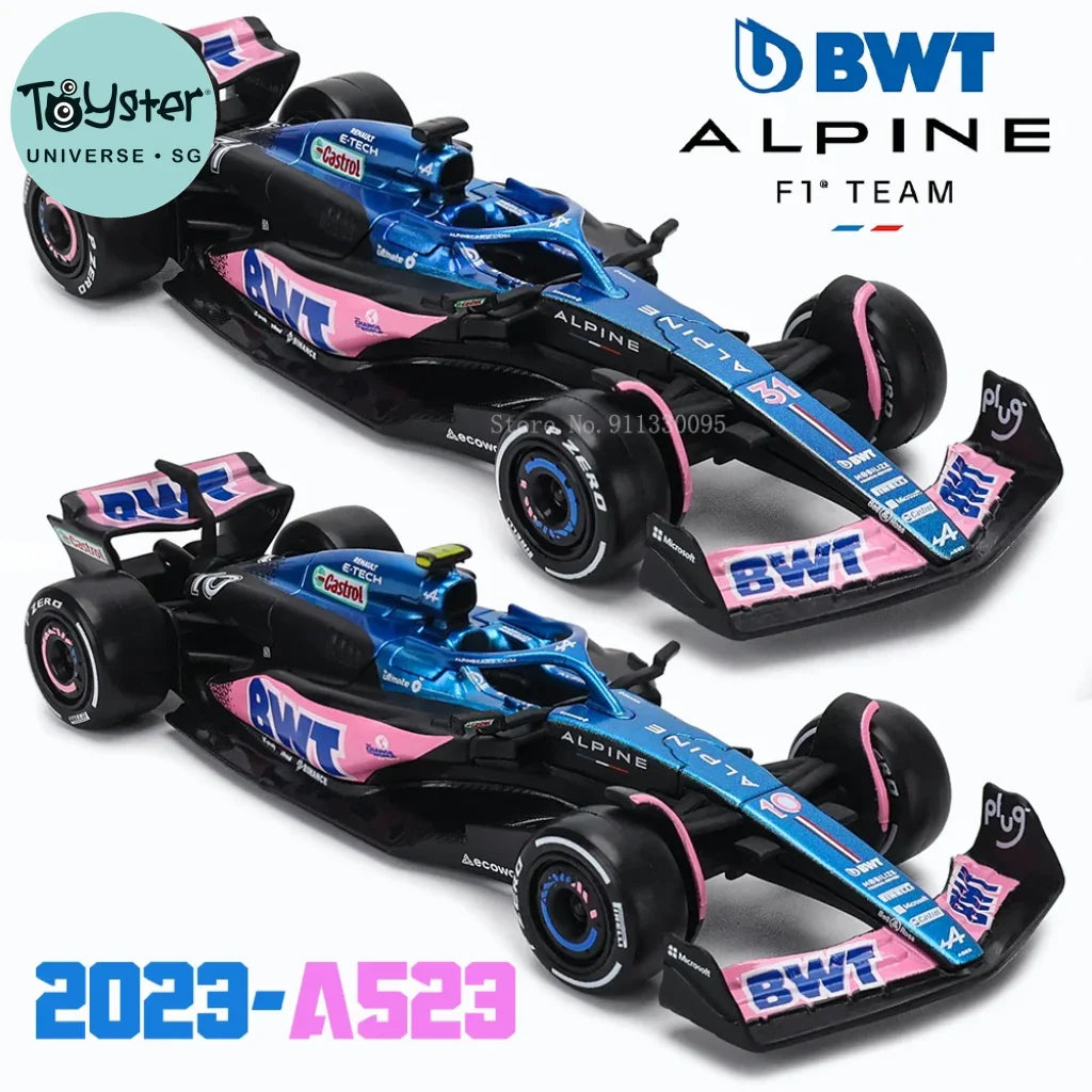 Bburago 1:43 Alpine F1 Team A523 2023 #10 Pierre Gasly #31 Esteban Ocon Alloy Car Die Cast