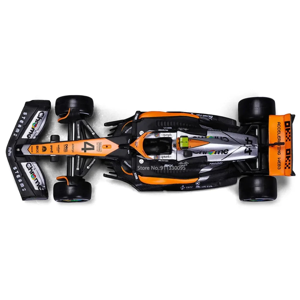 Bburago 1:43 P2 British Gp Mclaren F1 Mcl60 2023 #4 Lando Norris #81 Oscar Piastri Alloy Car Die