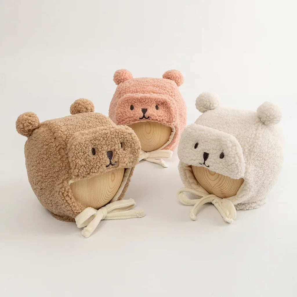 Bear Winter Baby Hat With Earflap 0-12M