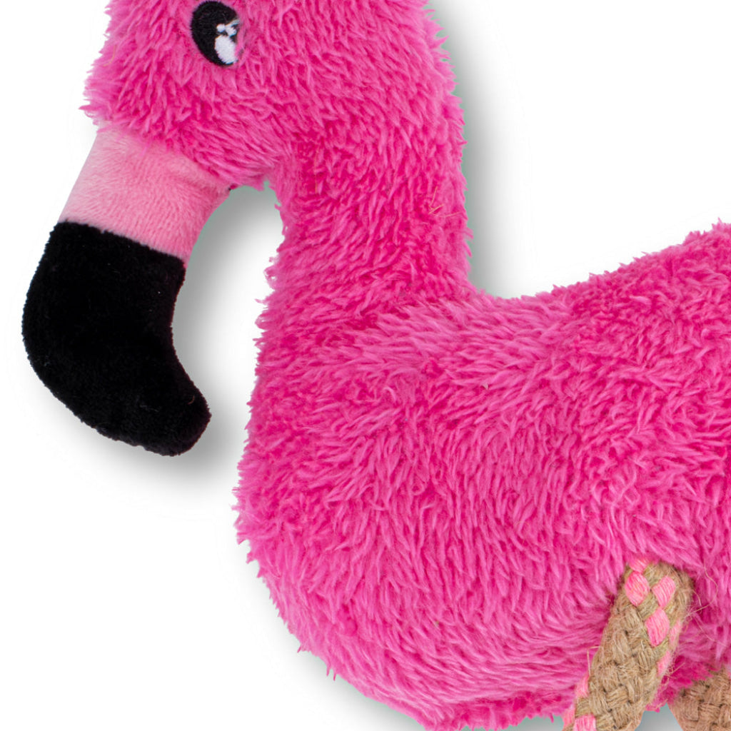 Beco Dog Toy Flamingo – Squeaky Rope Legs Made from Recycled Materials - Dog Toys