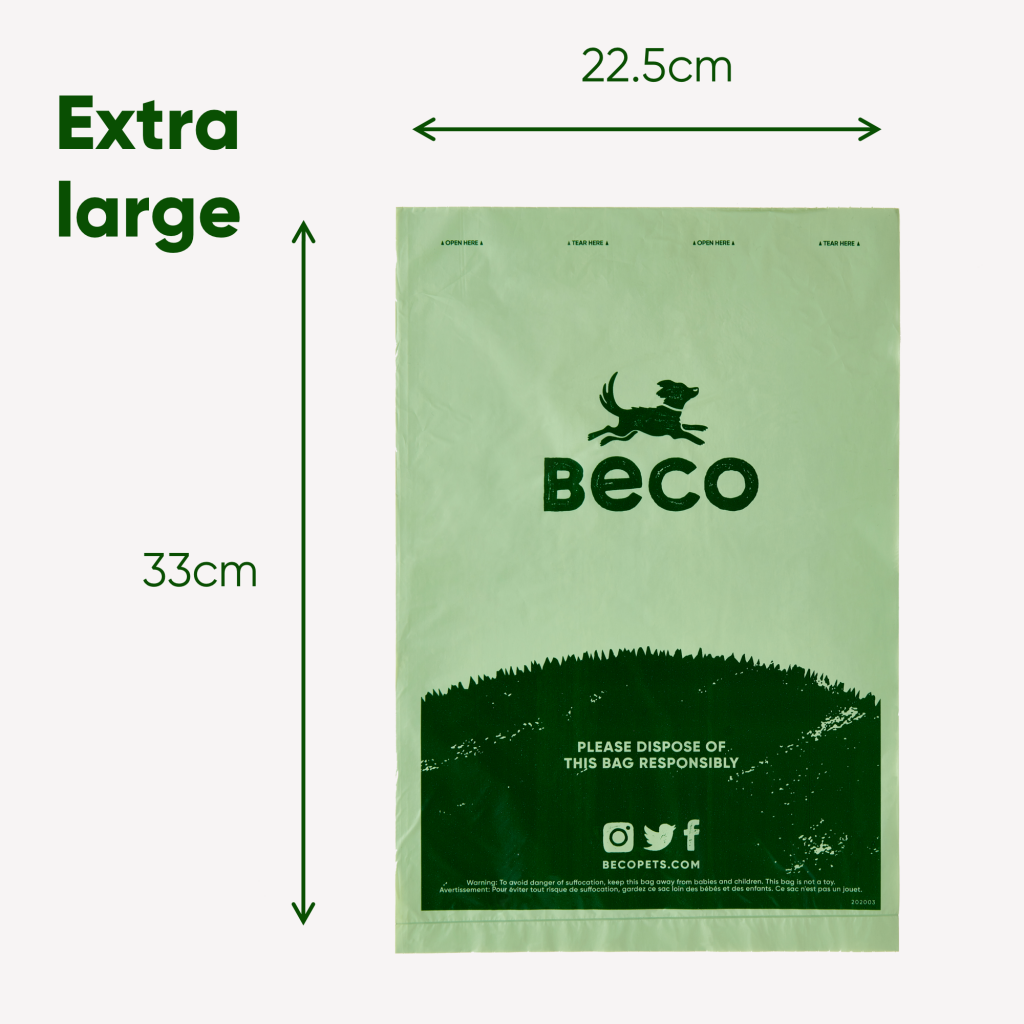 Beco Poop Bags Mint Scented – Big Strong Leak-Proof 100% Recycled Plastic