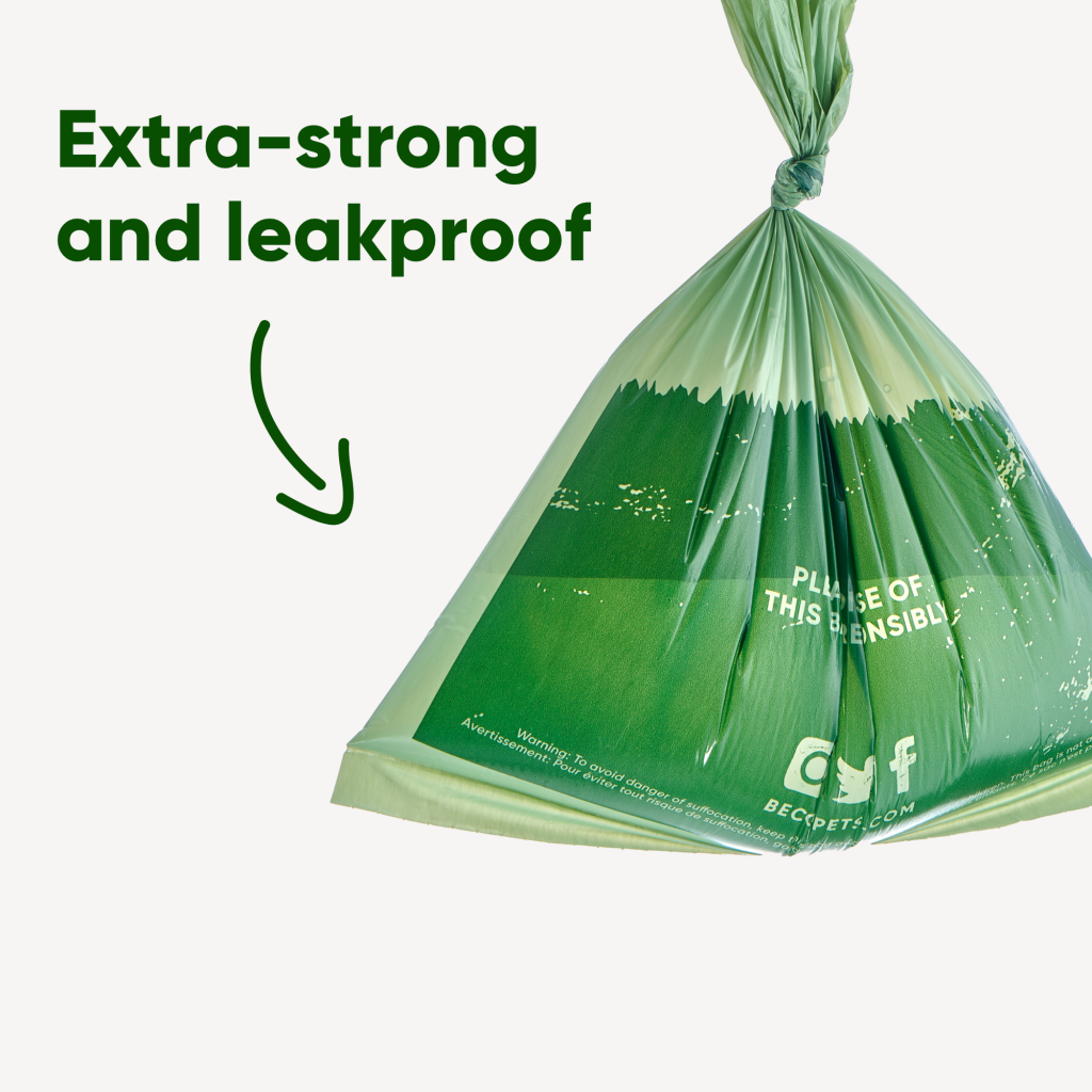 Beco Poop Bags Mint Scented – Big Strong Leak-Proof 100% Recycled Plastic