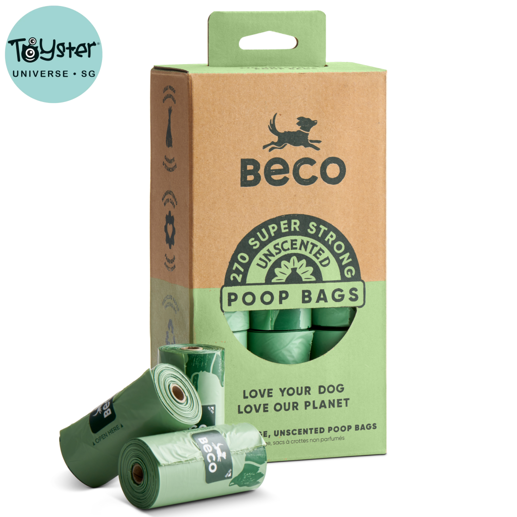Beco Poop Bags Unscented – Big Strong Leak-Proof Made from 100% Recycled Plastic