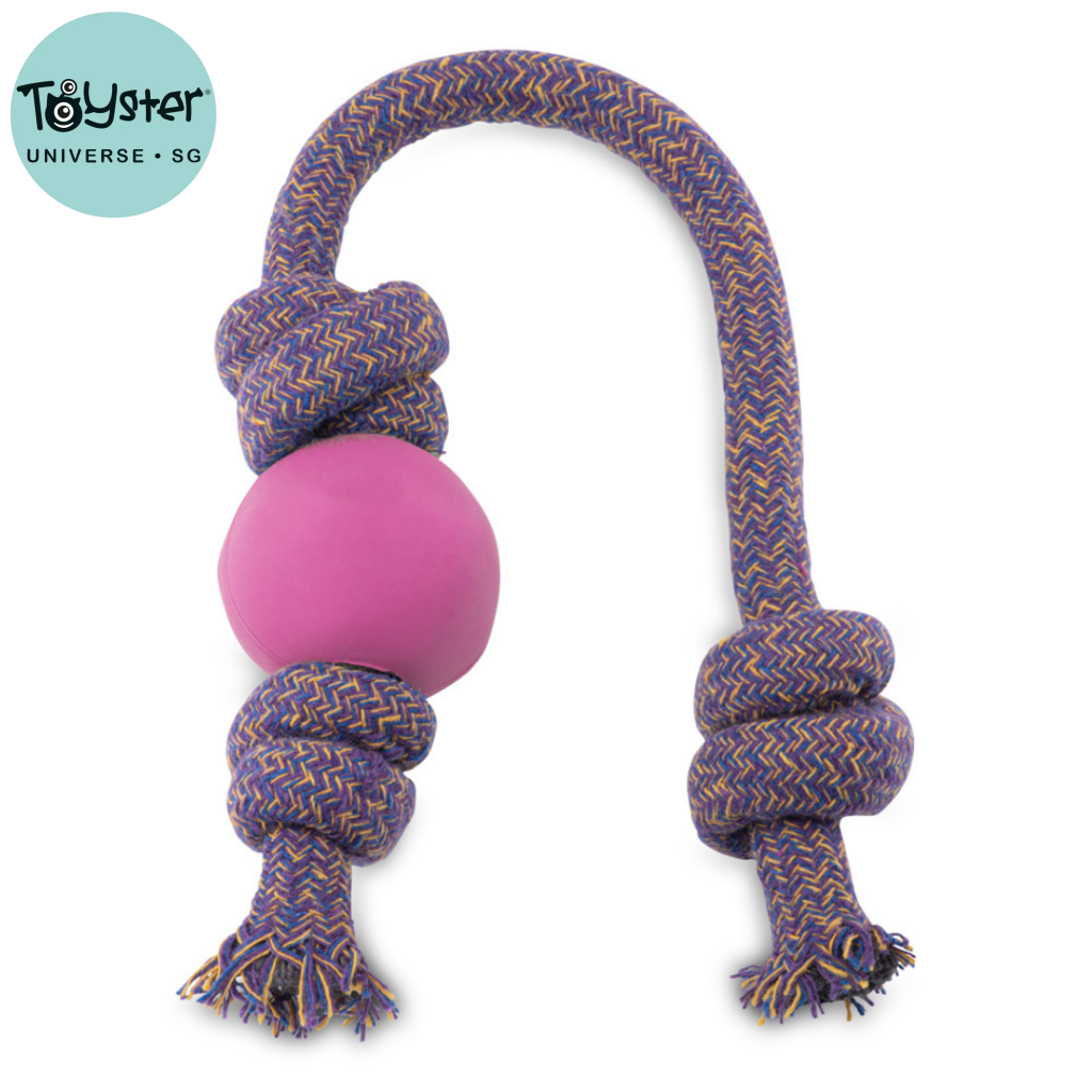 Beco Rubber Ball on Rope Pink - Dog Toys