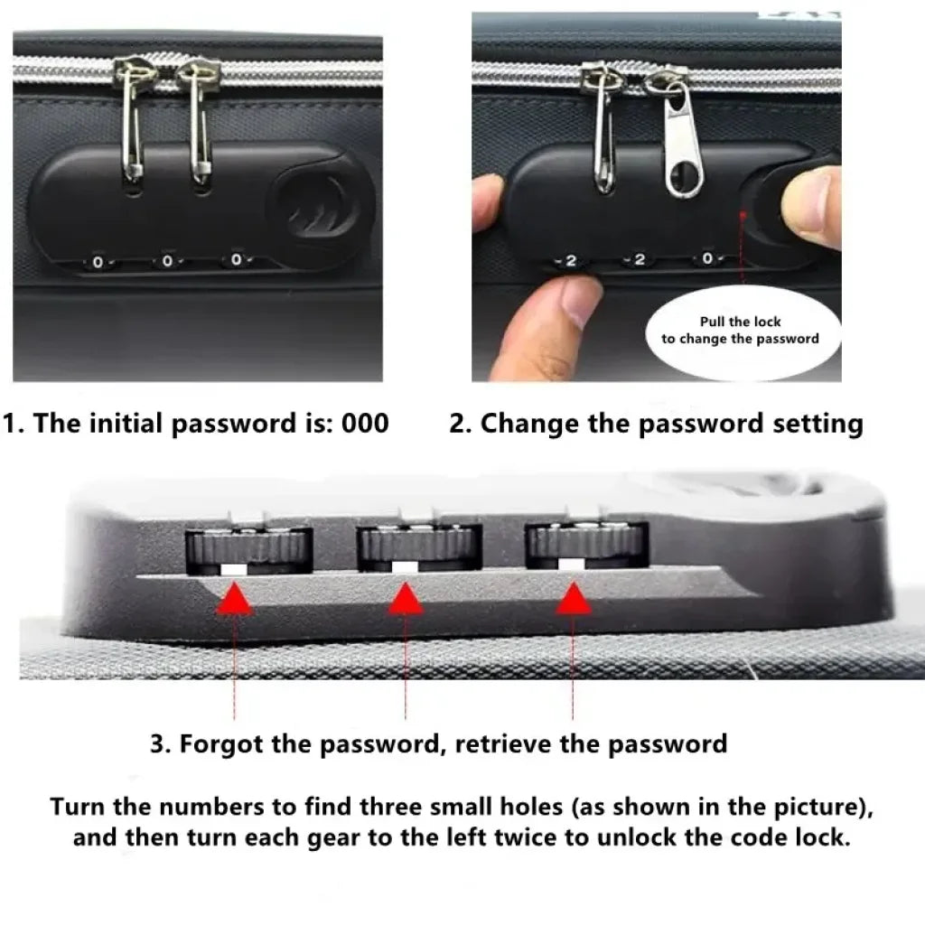Canvas Password Lock Pencil Case