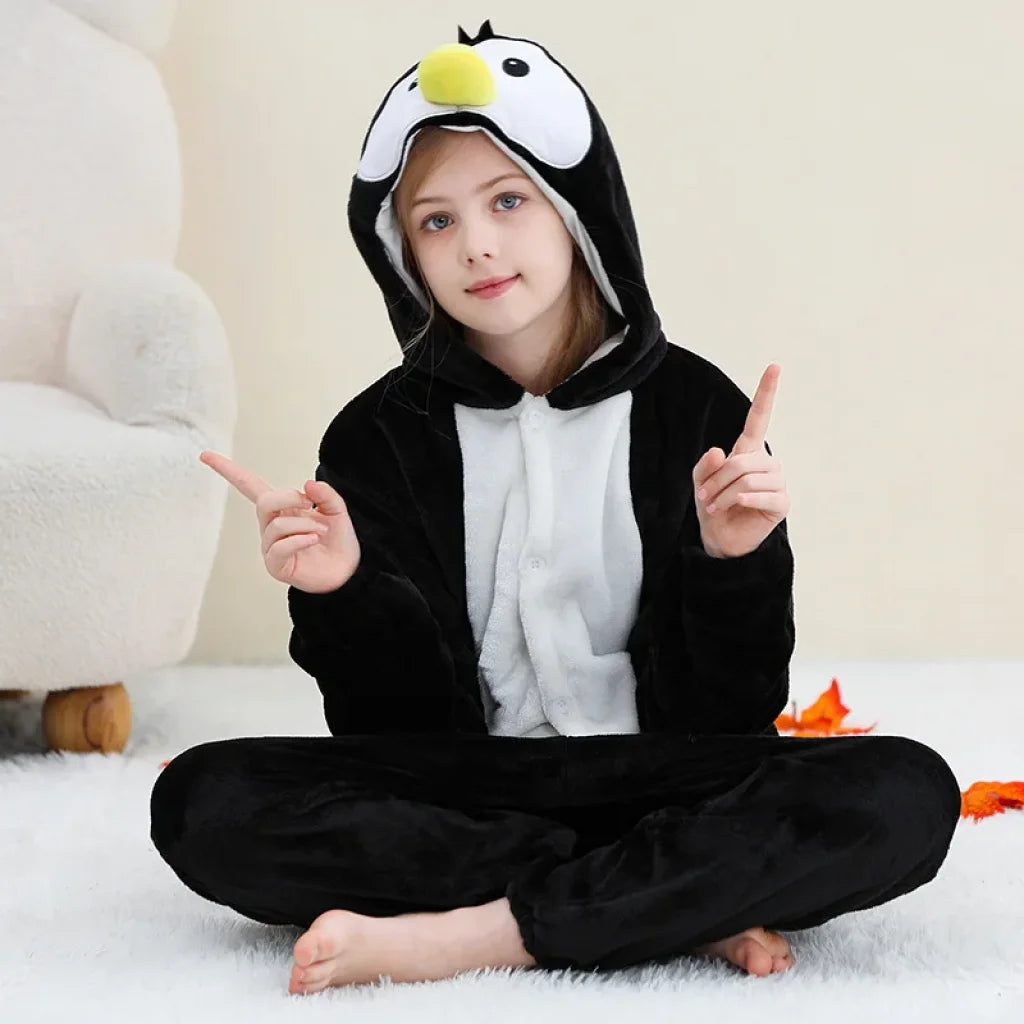 Children Winter Overalls Costume Penguin / 7-8T(Height115-124Cm