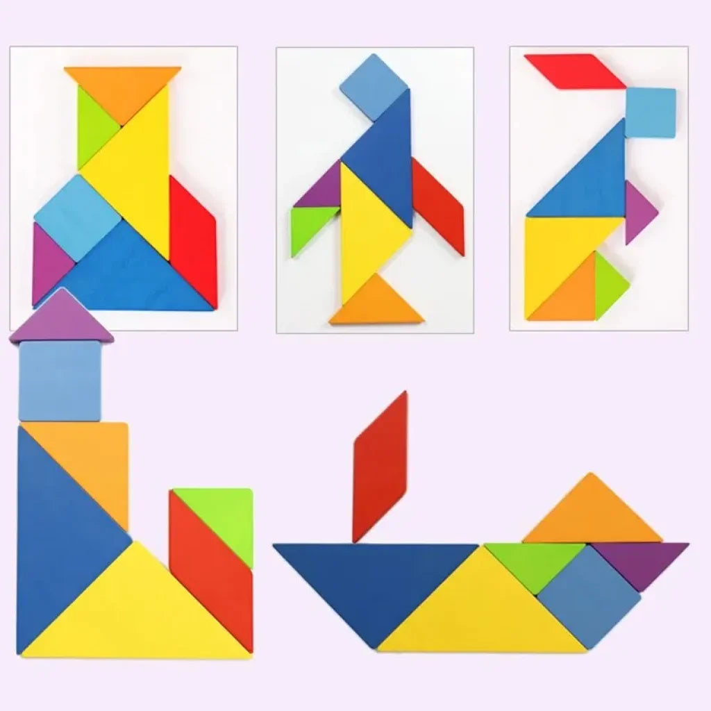Children’s Wooden Colorful Tangram Jigsaw Puzzle